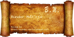 Bunder Márta névjegykártya